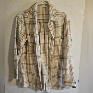 Womens JODIFL Cream and Brown Plaid Jacket